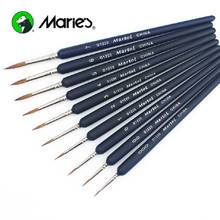 Marie's High Quality Weasel Hair Paint Brushes Watercolor Acrylic Oil Fine Hook Line Pen Scriptliner Brush 10pcs 2024 - buy cheap