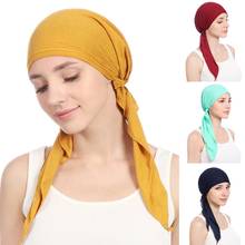 Womens Muslim Hijab Cancer Chemo Flower Print Hat Turban Cap Cover Hair Loss Head Scarf Wrap Pre-Tied Headwear Strech Bandana 2022 - buy cheap