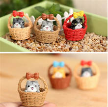 1 Pc Hot Sale Cute Resin Deco Miniature Cradle Cat Fairy Gnome Terrarium Christmas Xmas Party Garden Gift 2024 - buy cheap