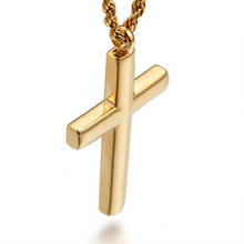 Simple Classic Fashion Double Sided Cross Stainless steel Gold Pendant Girl Short Long Chain Necklaces Jewelry For Women 2024 - buy cheap