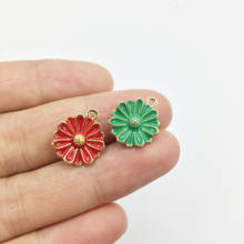 Eruifa 10pcs 14mm Epoxy Daisy Flower Zinc alloy Charms Pendant Jewelry DIY Handmade Earrings.Bracelet, Necklae 2 colors 2024 - buy cheap