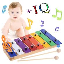 Деревянный Детский ксилофон, 8 нот, музыкальный инструмент, музыкальная игрушка 2024 - купить недорого