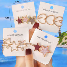 Vintage Women Heart Star Geometric Alloy Hairpins Sweet Headband Hair Clips Barrettes Female Fashion Hair Accessories headband 2024 - buy cheap