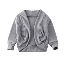 Вязаный свитер для маленьких девочек, пальто-кардиган, верхняя одежда с длинными рукавами, осенне-зимний однотонный кардиган на Рождество 2024 - купить недорого
