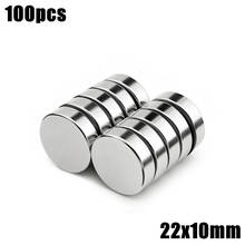 100pcs 22x10mm Super Powerful Strong Bulk Small Round NdFeB Neodymium Disc Magnets Dia 22mm x 10mm N35  Rare Earth NdFeB Magnet 2024 - buy cheap