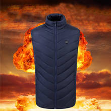 2021 New Mens USB Electric Heating Vests Winter Heated Waistcoat Male Fashion Zipper Solid Color Men Vests Coat High Quality 2024 - купить недорого