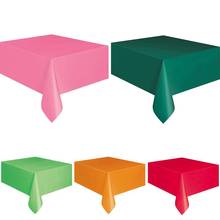 Toalha de mesa de plástico descartável, 137x183cm, cor sólida, várias cores, para decoração de festa, hotel, aniversário 2024 - compre barato