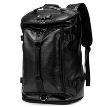 Mochila masculina de couro, mochila masculina de alta capacidade para viagem, bolsa para laptop 2024 - compre barato