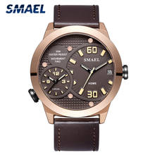 SMAEL Mens Watches Top Brand Luxury Waterproof 24 Hour Date Quartz Watch Man Fashion Leather Sport Wrist Watch Men Clock 2024 - buy cheap
