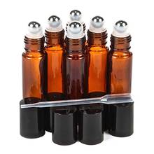 Botellas de vidrio con bolas de rodillo de acero inoxidable, 10 ml, ámbar 2024 - compra barato