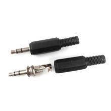 Conector macho para fone de ouvido, conector de áudio de dois canais, soquete de 3.5mm com carcaça de plástico preto, 3.5mm 2024 - compre barato