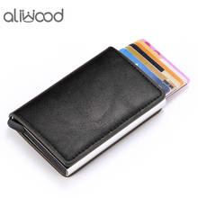 Aliwood-carteira de couro masculina, carteira de marca, couro sintético, masculina, pequena, três camadas 2024 - compre barato