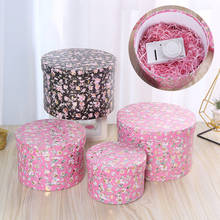 Floral Pattern Round Gift Packaging Paper Box With Lid Wedding Valentine's Day Gift Box Party Candy Chocolate Storage Boxes 2024 - buy cheap