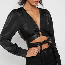Crop Tops for Teens Women 2022 Long Sleeve Pu Leather Top Club Black Crop Top Ladies Mujer Femme Tshirt Summer T Shirt Croptop 2024 - buy cheap