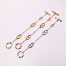 Pulseira feminina bicolai dourada, bracelete fashion para mulheres, joias de festa fb127 2024 - compre barato