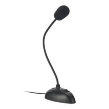 Mini microfone de fala de estúdio suporte flexível 3.5mm plug gooseneck microfone com fio para computador portátil desktop 2024 - compre barato