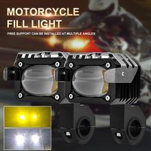 2 focos LED para motocicleta, Bombilla auxiliar, proyector para motocicleta, lámpara de conducción, accesorios para faros delanteros 2024 - compra barato