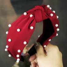 Fashion Popular Fabric Beaded Pearl Hairband Headband Women Hair Head Hoop Band Accessories For Girl Hairband Scrunchy Headdress 2024 - buy cheap