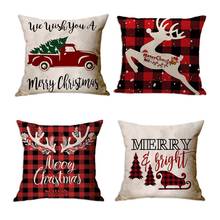 Christmas Pillow Case 45x45 Pillowcase Sofa Cushions Pillow Cases Cotton Linen Pillow Covers Home Decor 2024 - buy cheap