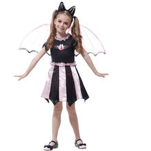 Cute Girls Halloween Cosplay Bat girls Dress Clothes Costume Dress+Hair Hoop+Bat Wing Outfit Party Princess Baby Dress 2024 - buy cheap