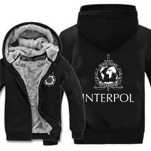 International Police Hoodies Men Coat Cool Thicken Winter Interpol Sweatshirt Jacket 2024 - buy cheap