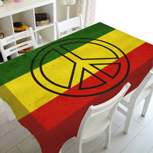 Cool Reggae Music Peace Tablecloth Jamaica Rasta Flag Table Cloth for Party Waterproof Tablecover Polyester Rectangle Table Gift 2024 - buy cheap