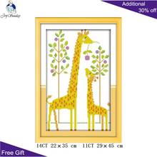 Joy Sunday Giraffe Needlework C903 14CT 11CT Counted and Stamped Home Decor Giraffe Embroidery DIY Cross Stitch Kits 2024 - buy cheap