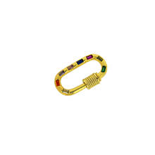 KEJIALAI Jewelry Making Pendants Lock Hook Heart Clasp Luxury Rainbow CZ Spiral Clasps For DIY Necklace Bracelet Accessories 2024 - buy cheap