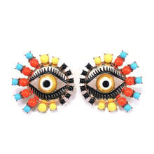 Bohemian Eyes Stud Earring For Women Mixed Beads Statement Ear Jewelry Charm Female Wedding Party Accessories Bijoux Wholesale 2024 - buy cheap