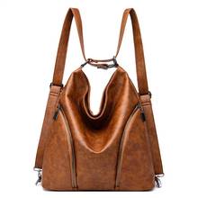 2021 New Fashion Multifunction Women Backpack Casual Travel Shoulder Bag High Capacity Soft leather backpack For Girls Rucksack 2024 - buy cheap