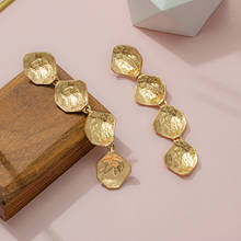 Vintage Gold Color Bar Long Tassel Drop Earrings for Women Geometric Korean Rough Metal Dangle Earring Fashion Jewelry 2020 New 2024 - buy cheap