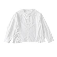 2021 primavera nova blusa branca solta topo preppy estilo único breasted boneca colarinho de manga comprida verão fina camisa chemise femme 2024 - compre barato