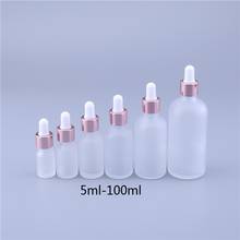 2 unids/lote de botellas de vidrio esmerilado para aceites esenciales, con gotero de tapa de rosa, 5ml, 10ml, 15ml, 20ml, 30ml, 50ml, 100ml 2024 - compra barato