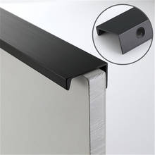 Puxador de gaveta preto estilo americano, para armários e móveis, puxador de liga de alumínio 2024 - compre barato