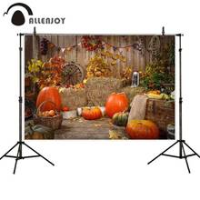 Allenjoy-Fondo de fotografía para el fotógrafo, telón de fotografía de otoño, granja, campo, calabaza, de madera, para halloween 2024 - compra barato