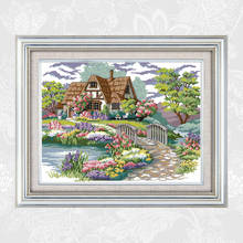 Joy Sunday Dream House картины Счетный напечатанный на Canvas14CT 11CT китайские наборы для вязания вышивка крестиком 2024 - купить недорого