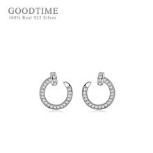 Rhinestone Earring For Women Pure 925 Sterling Silver Zircon Fashion Stud Earring Gift For Lady Girl Silver Jewelry Accessories 2024 - buy cheap