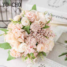 YO CHO Rose Artificial Silk Flowers for Home Decoration Wedding Fake Flores Bouquet Pink Party Accessories Table Decor Flowers 2024 - buy cheap