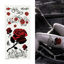Временные татуировки с розами, наклейки для боди-арта, 3D тату, водостойкие, боди-арта, временные татуировки для женщин TL-109 2024 - купить недорого