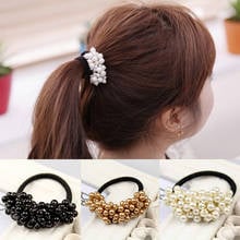 Elegant Scrunchie Women Fashion Imitation Pearl Ponytail Holder Tie Elastic Hair Bands For Girls Hair Accessories Headdress Rope 2024 - buy cheap