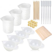 1Set Mixed Reusable Silicone Resin DIY Crystal Epoxy Dispensing Mixing Stirrer Dropper Measuring Cup Crafts Making Jewelry Tools 2024 - buy cheap