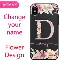 Jaomax-capa para celular com nome personalizado, capinha preta, flores, design personalizado, iphone 11 pro, xr, xs, max, 7, 5, 6s, 8 plus 2024 - compre barato