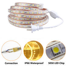 LED Strip 220V Light Waterproof IP67 SMD 5050 60leds/m Tape 220 V Volt Led Strip Flexible Lamp Power Plug Living Room 2024 - buy cheap