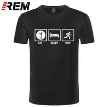 REM eat sleep run Personality summer new fasion fintness man clothing cotton short sleeve o neck t-shirt casual men t shirt 2024 - buy cheap