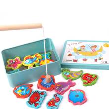 Wood Magnetic Fishing Game Fashion High-quality Waterborne Paint Safety Marine Kid Child Montessori Early Learning Puzzle Toy 2024 - buy cheap