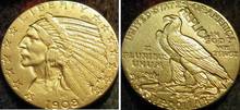 $5 GOLD Indian Half Eagle 1908-S copy coins 2024 - buy cheap