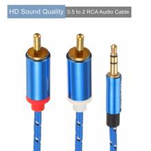 Aux-rca cabo de áudio estéreo 3.5mm, saída macho e 2 rca, cabo de áudio para home theater, amplificador de áudio 2024 - compre barato