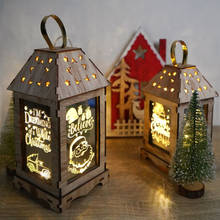 Wooden Christms Decorations for Home Christmas Lights with LED Lantern Christmas Tree Ornaments Xmas Decor New Year Gifts 2021 2024 - buy cheap