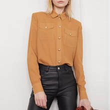 EXCELLENT QUALITY New Fashion 2022 Designer Women Shirt Long Sleeve Lion Buttons Pockets Blouse Shirt 2024 - buy cheap