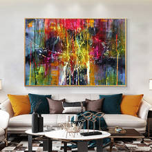 Lienzo de pared moderno para decoración del hogar, póster de Arte Abstracto colorido e impreso sobre lienzo, imagen para sala de estar 2024 - compra barato